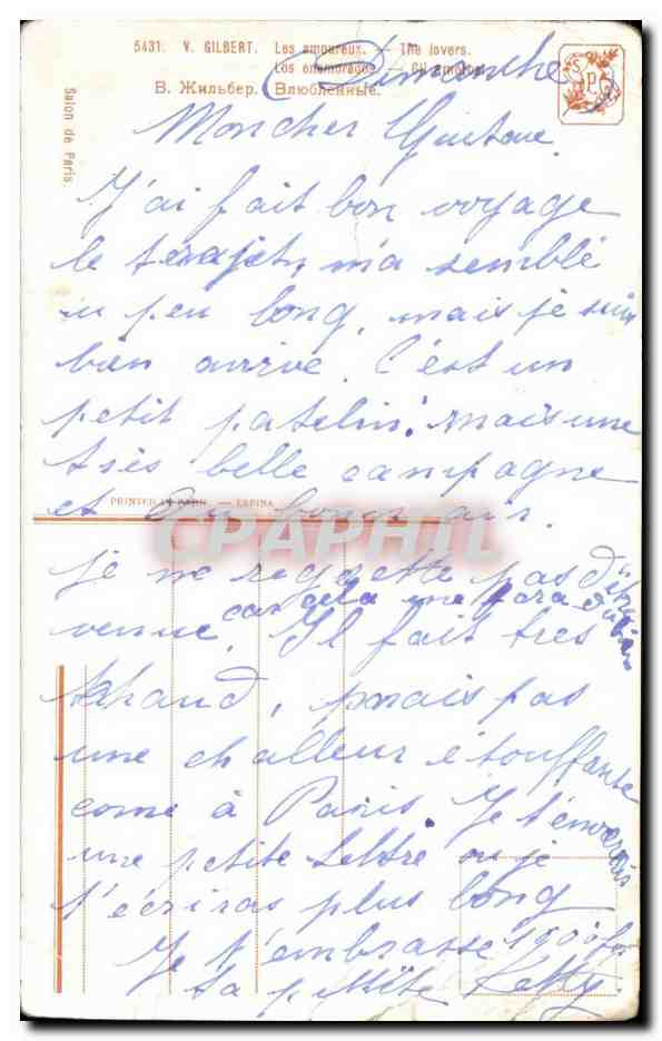Les amoureux — V. Gilbert — Salon de Paris, n° 5431 — Back