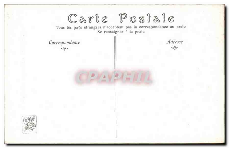 CPA Fantaisie Salon de 1908 Le Trottin par Jules Adler — Verso