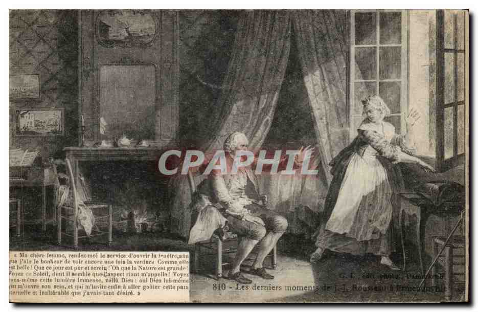 CPA Les derniers moments de J J Rousseau a Ermenonville