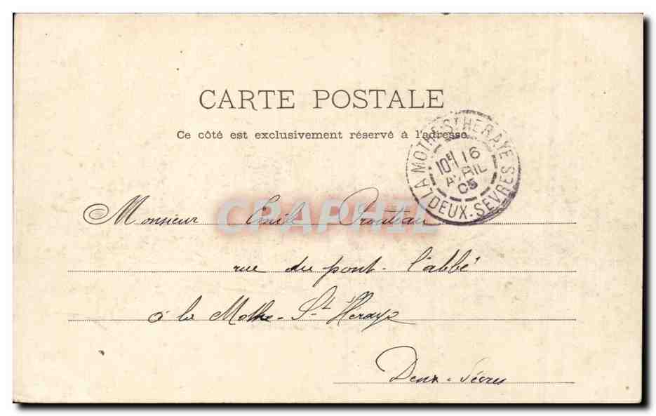 CPA Paris Gare de l'Est — Verso