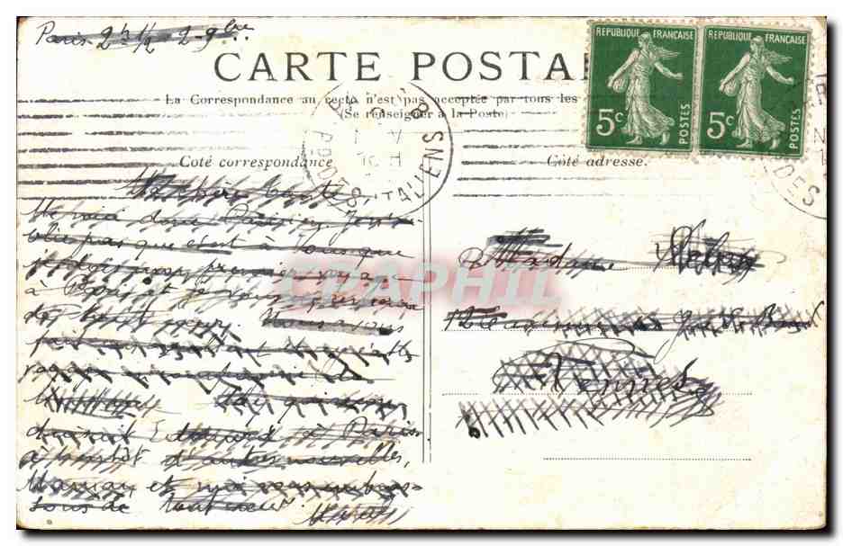CPA Paris Boulevard des Capucines — Verso