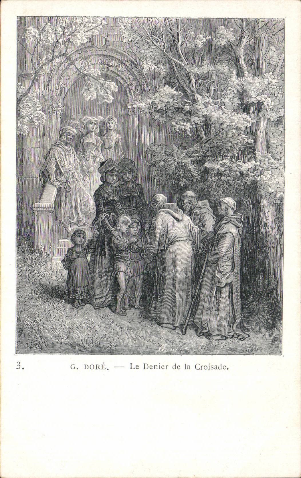 CPA Fantaisie Gustave Dore Le denier de la croisade