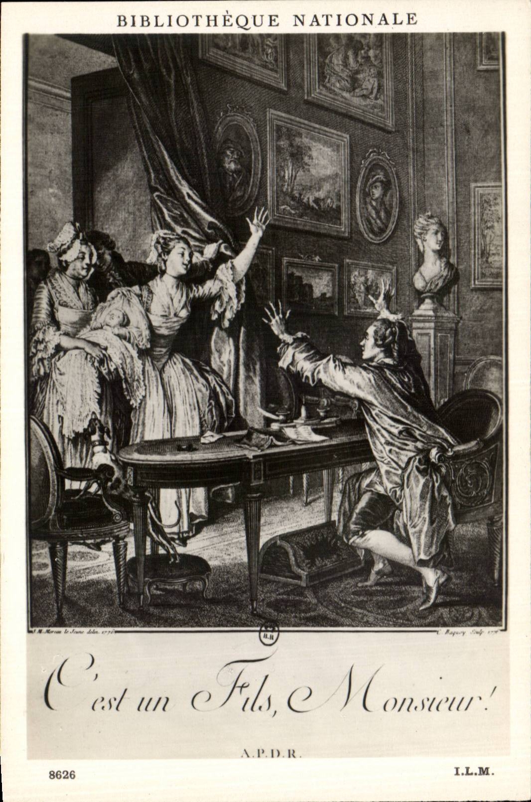 CPA Fantaisie Bibliotheque Nationale C'est un fils mosieur 