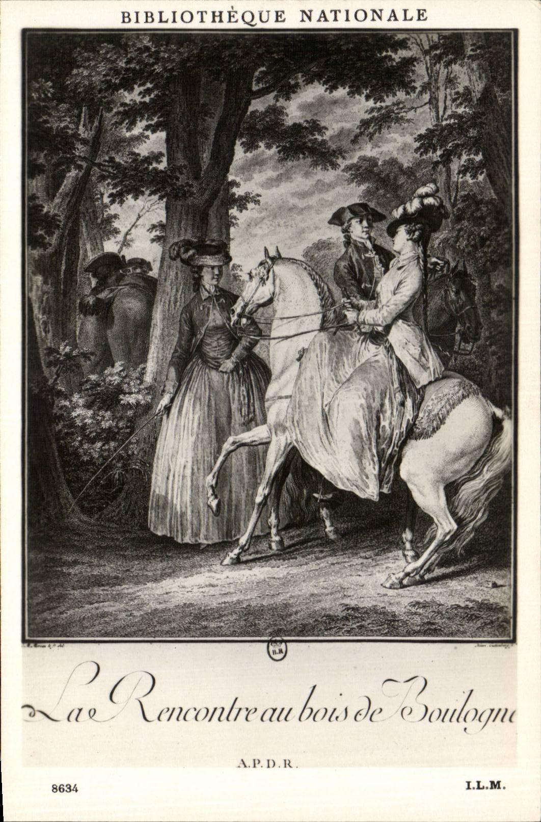 CPA Fantaisie Bibliotheque Nationale La rencontre au bois de Boulogne