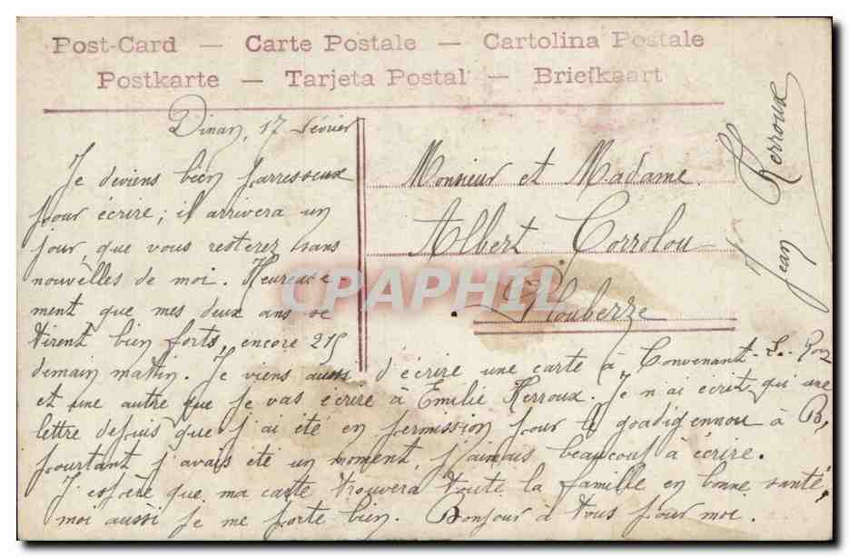 CPA Fantaisie Enfants  — Verso