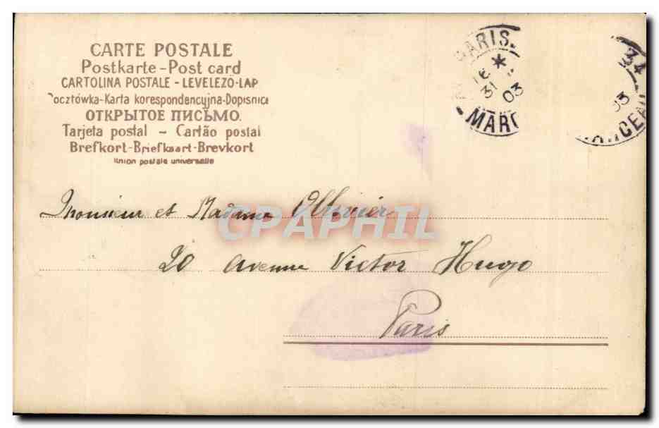 CPA Fantaisie Ange Angel — Rückseite
