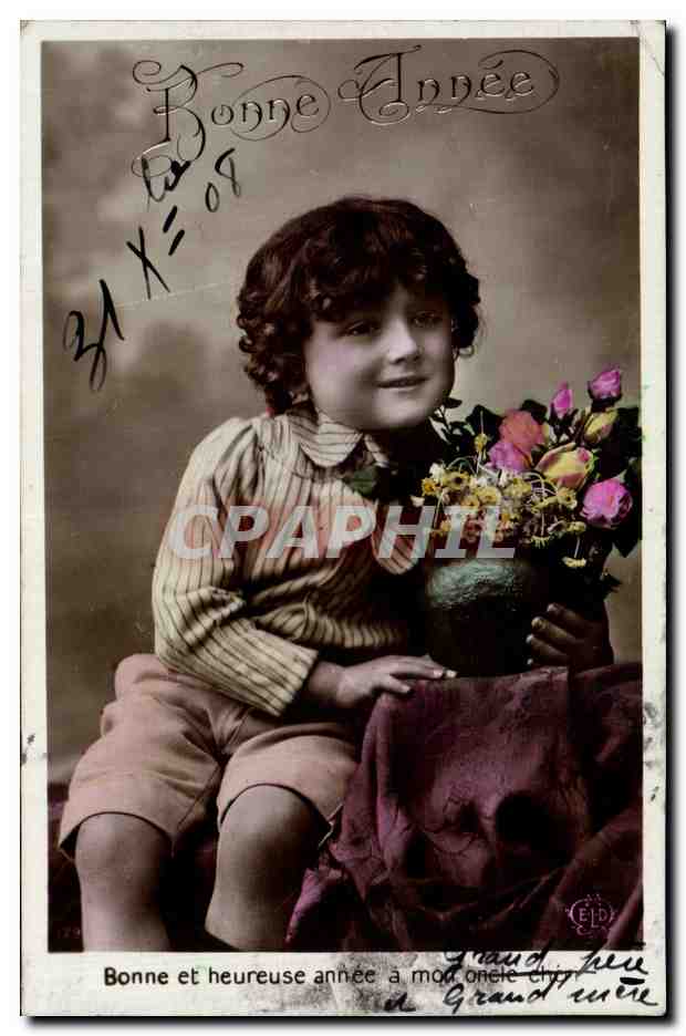 CPA Fantaisie Enfant Bonne annee