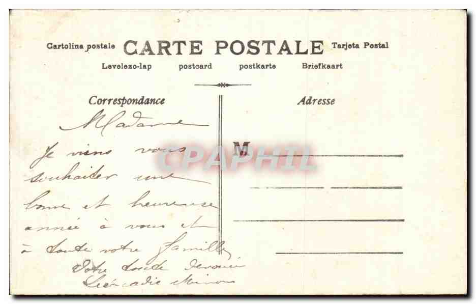 CPA Fantaisie Enfants Bonne annee — Rückseite