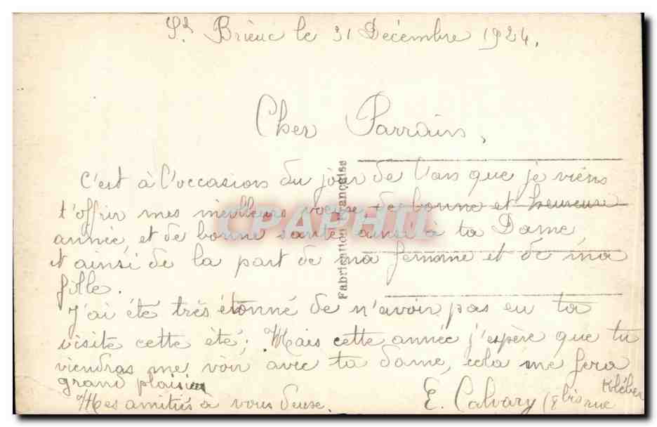 CPA Fantaisie Femme Heureuse annee — Verso