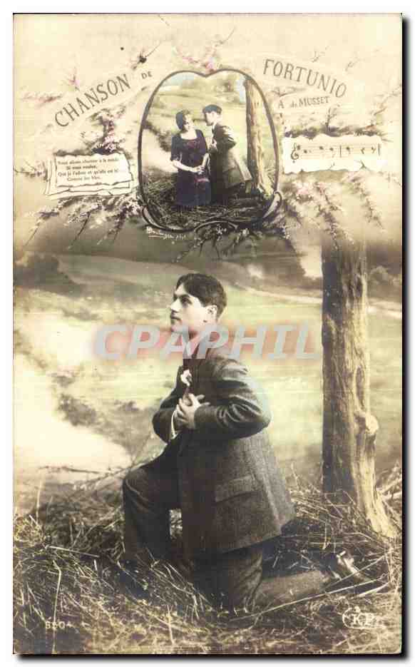 CPA Fantaisie Homme chanson de Fortunio