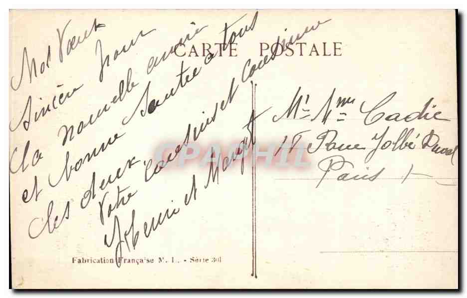 CPA Fantaisie Fleur Santon Bonne annee — Rückseite