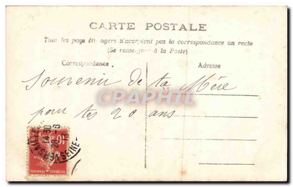 CPA Fantaisie Fleurs Heureux anniversaire Santons — Back