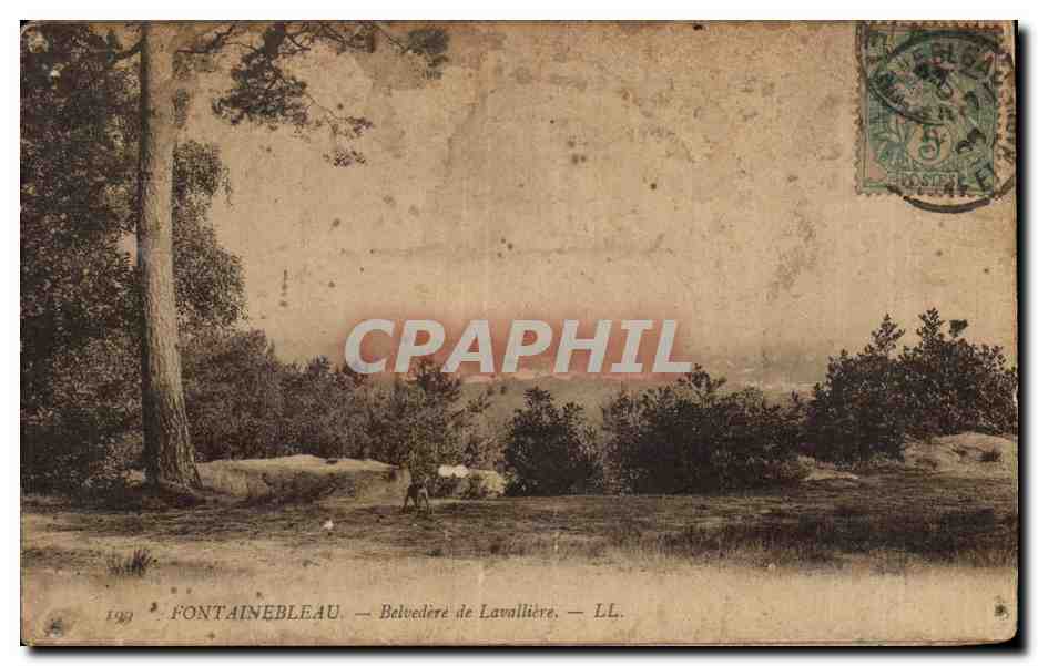 CPA Cartes collees Barques du Lac Leman Fontainebleau Belvedere de Lavalliere — Back