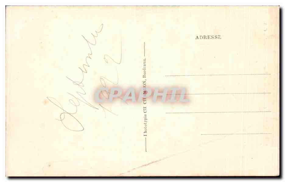 CPA Bordeaux Gloria Victis et Tour pey Berland — Verso