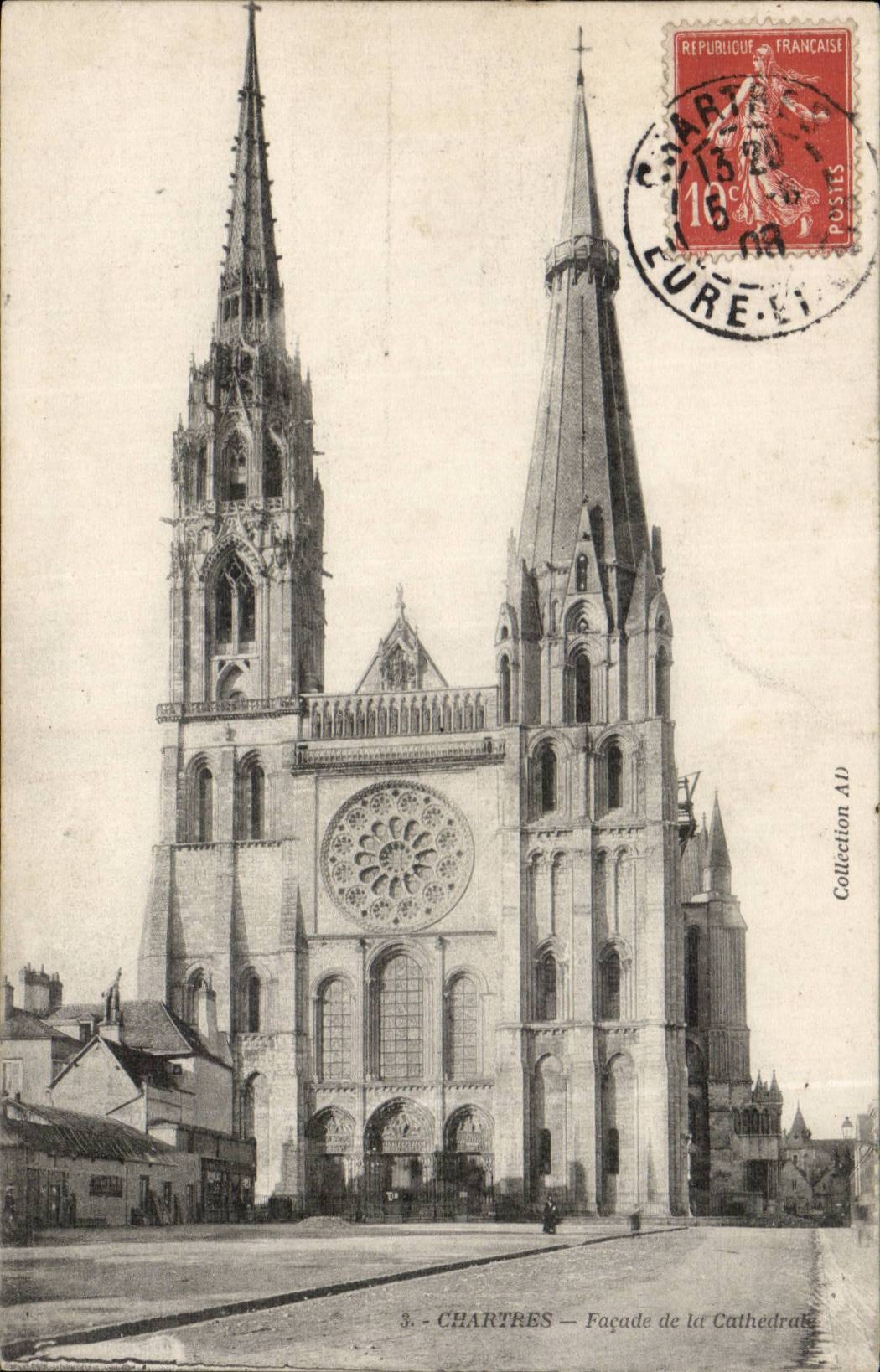 Chartres — Façade de la Cathédrale — Collection AD