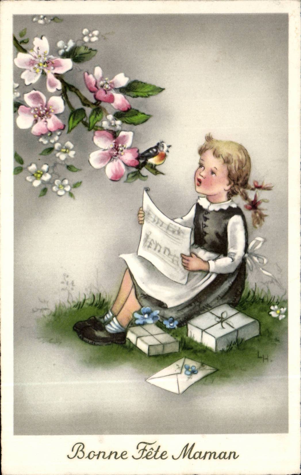 CPA Fantaisie Enfant Bonne fete maman