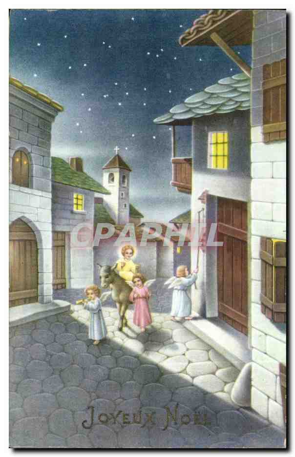 CPA Fantaisie Enfants Ange Angel Joyeux Noel Christmas