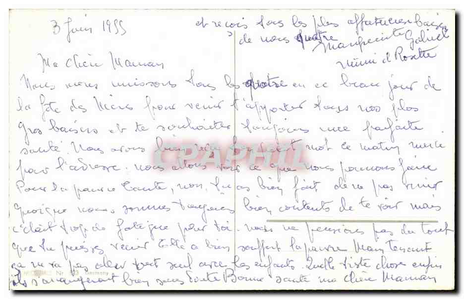 CPA Fantaisie Enfants Bonne fete maman cherie — Rückseite