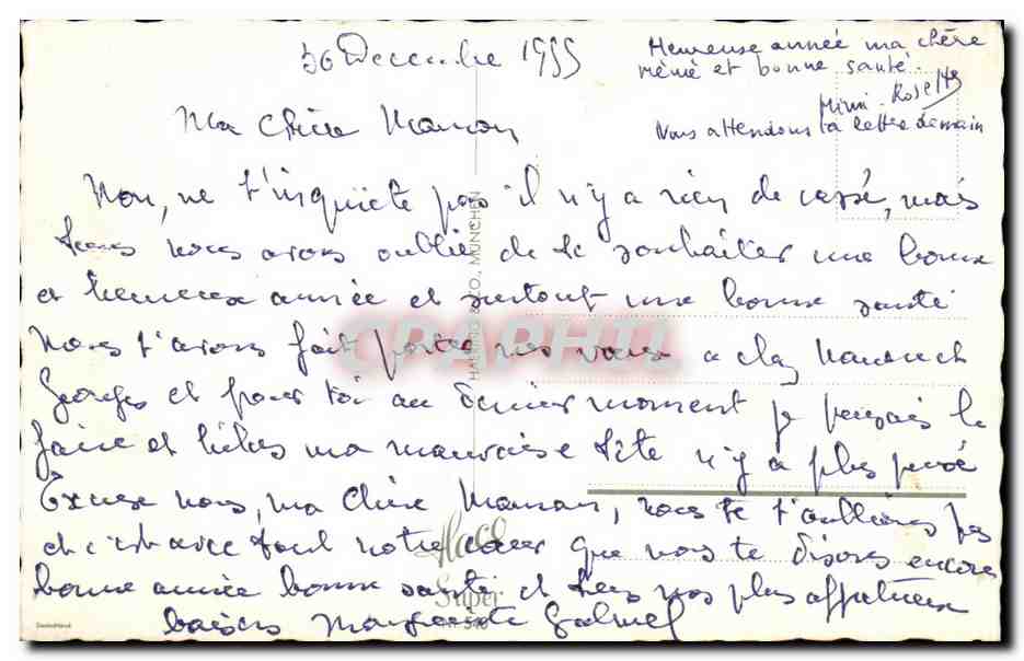 CPA Fantaisie Bonne annee — Rückseite