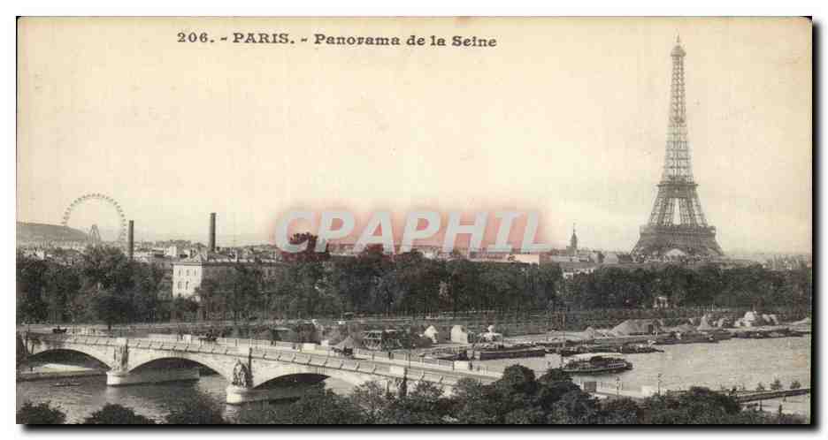 Paris CPA Panorama de la Seine Tour Eiffel