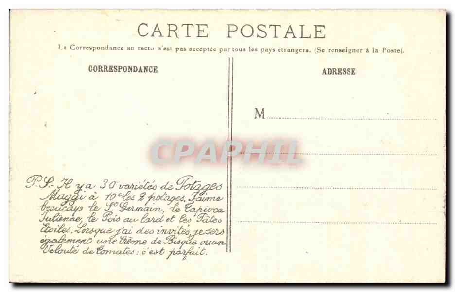 Paris CPA Pont Alexandre III — Verso