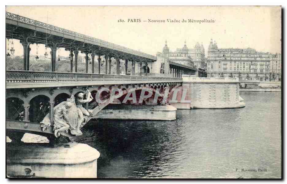 Paris CPA Nouveau viaduc du metropolitain Metro