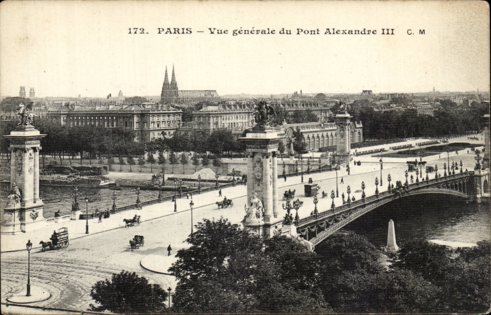 Paris CPA Vue generale du pont Alexandre III 