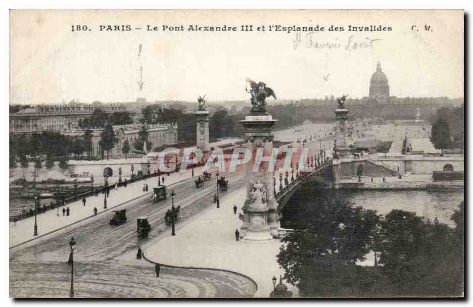Paris CPA Pont Alexandre III et esplanade des Invalides