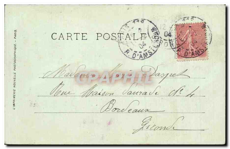 Paris CPA Boulevard des Italiens et le cafe Riche — Rückseite