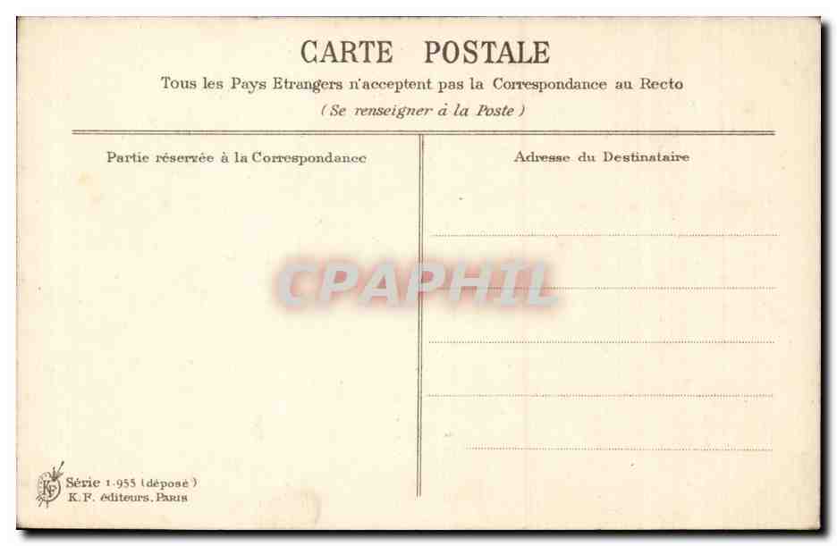 CPA Fantaisie Fleurs et colombes — Back
