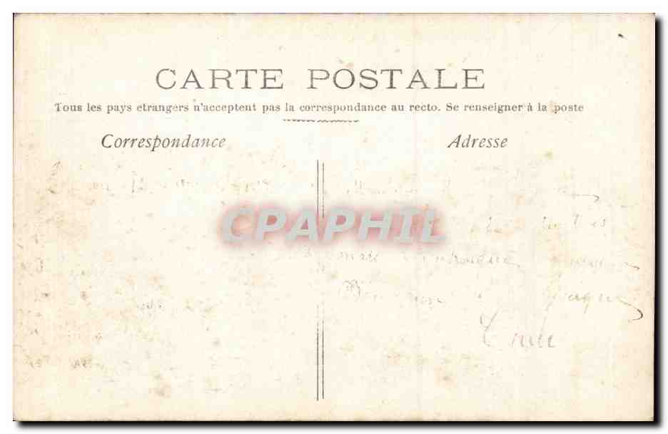 Jeune femme en robe de style 1900 — offrande de fleurs — A.N. PARIS n°719 — Verso