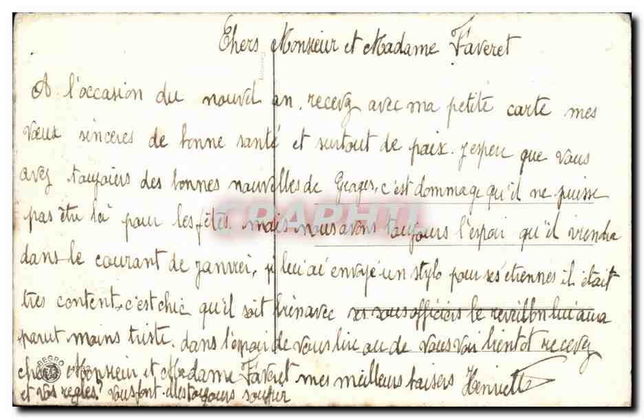 CPA Fantaisie Bonne annee — Verso