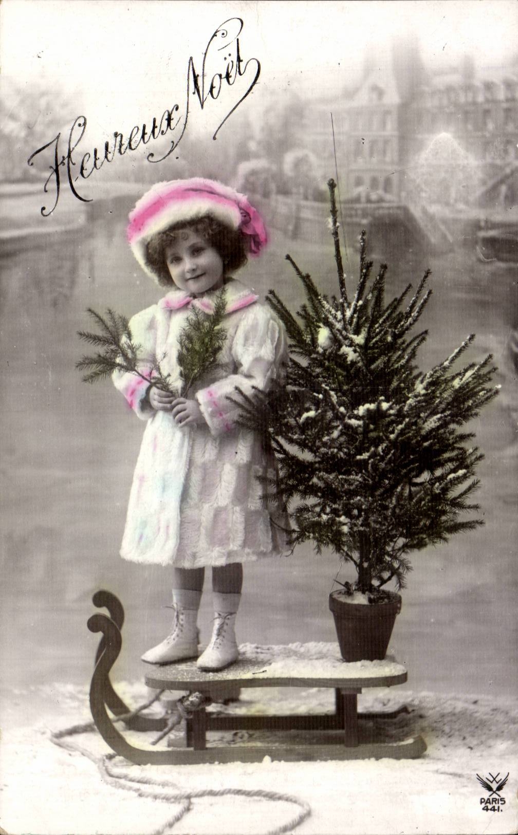 CPA Fantaisie Enfant Luge