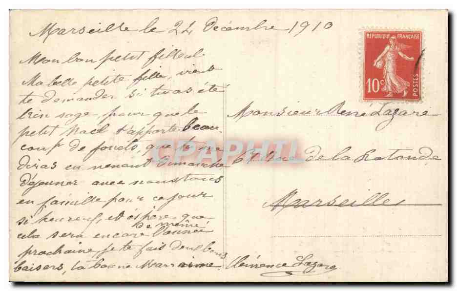 CPA Fantaisie Enfant Luge — Rückseite