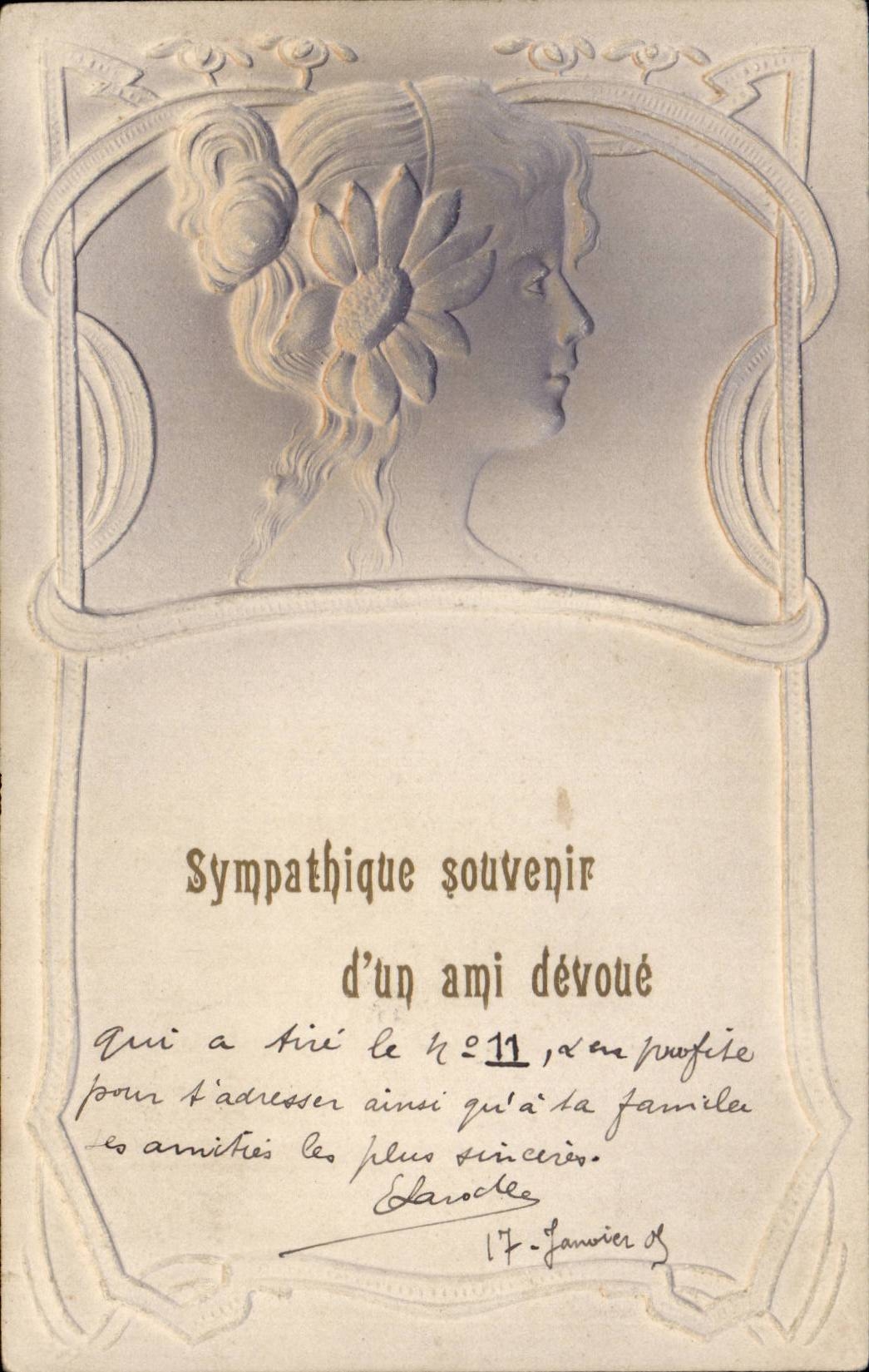 Portrait de femme — souvenir d'un ami dévoué — éditeur Daroche, n°11