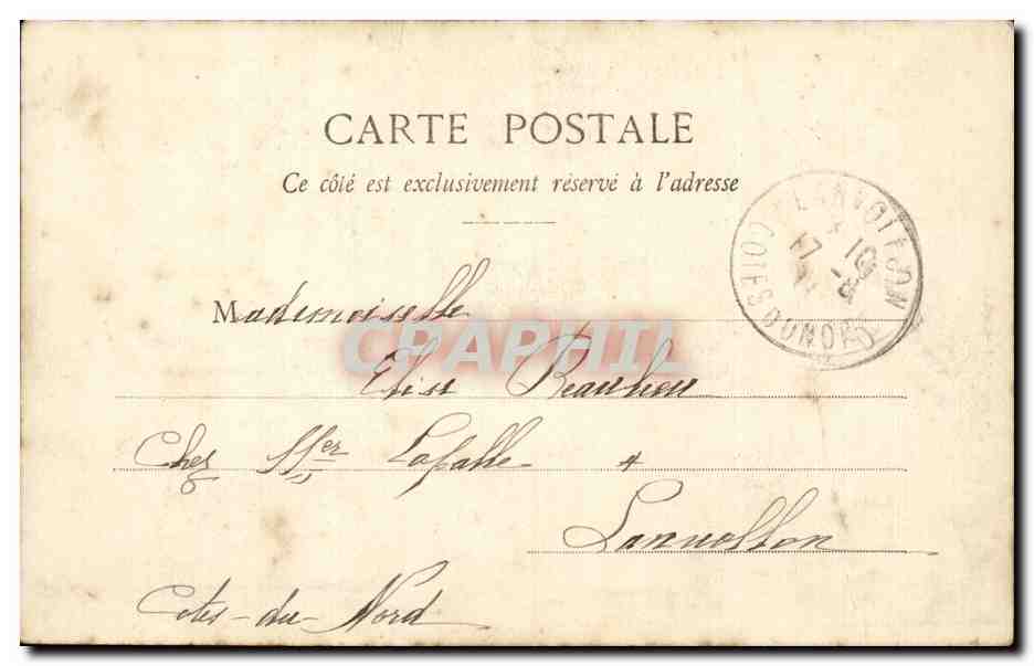 Cartolina d'epoca Fantasia Donna Primo amore — Verso