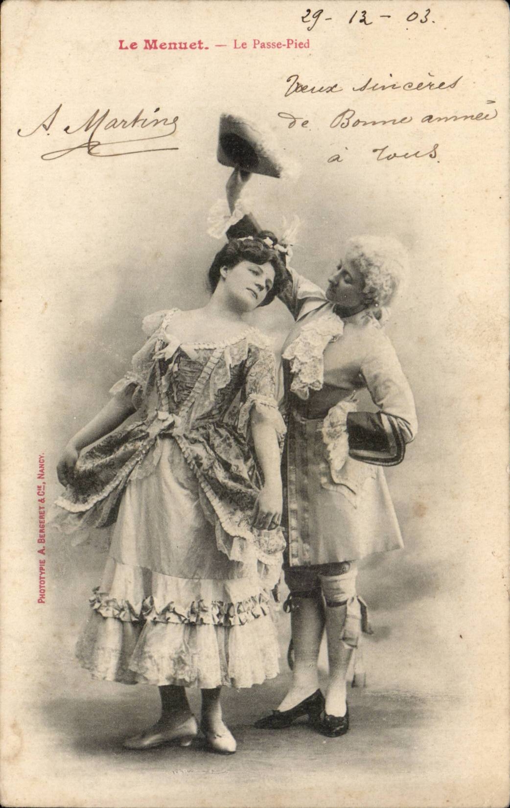 Le Menuet — Le Passe-Pied — Phototype A. Berberet & Cie, Nancy