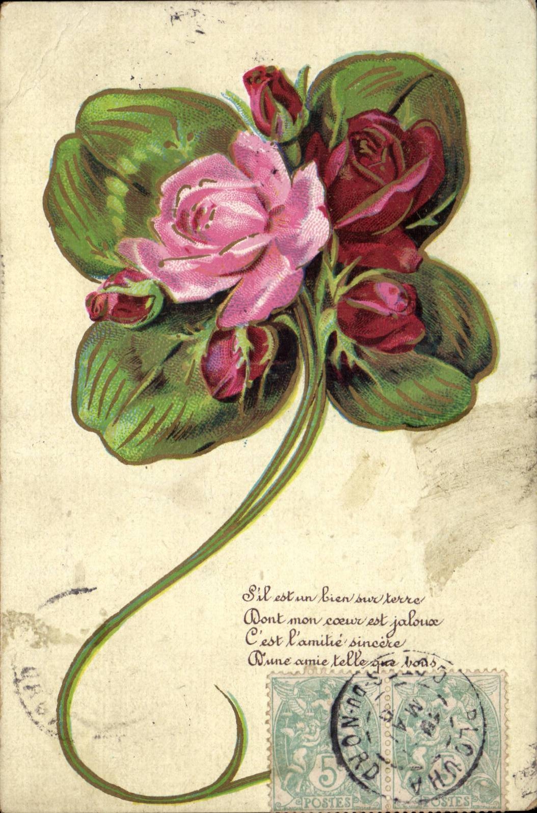 Roses — poème amoureux — Série 702, éditeur non identifié