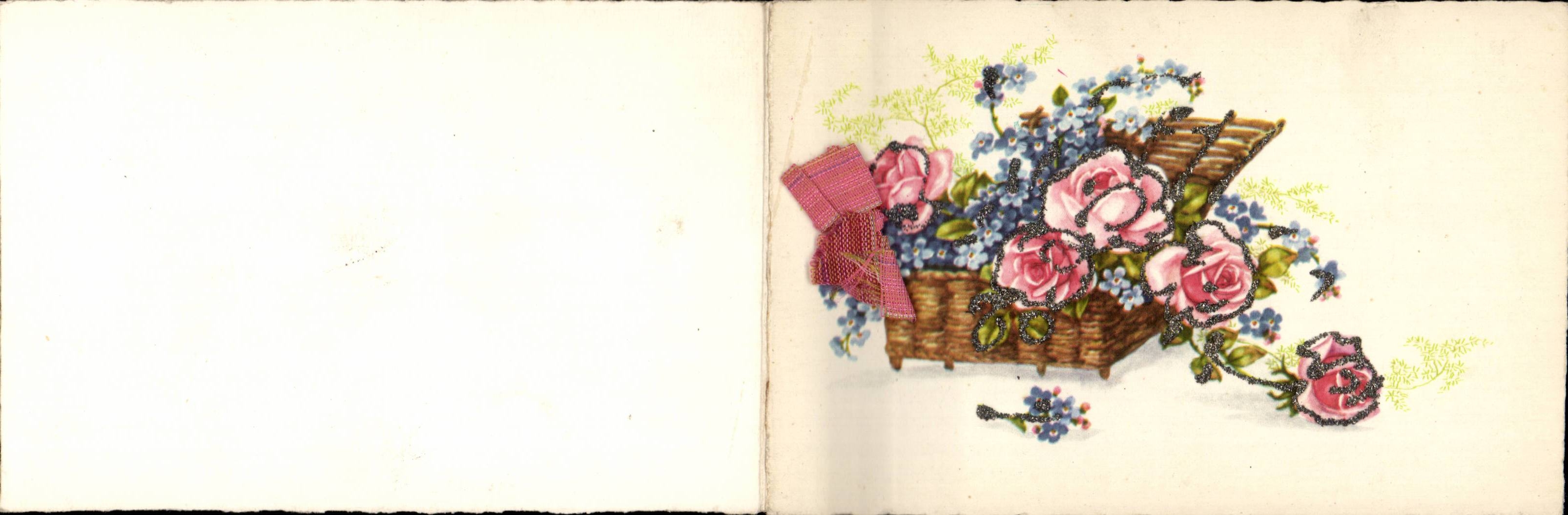 CPA Fantaisie Fleur (brillants en relief)