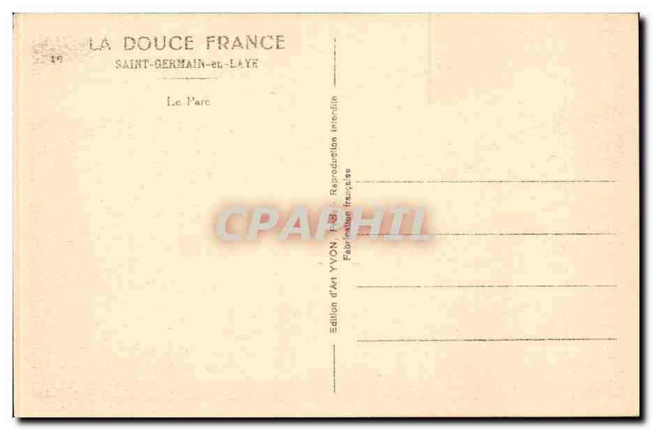 Le Parc — Saint-Germain-en-Laye — Édition d'Art YVON — Reverso