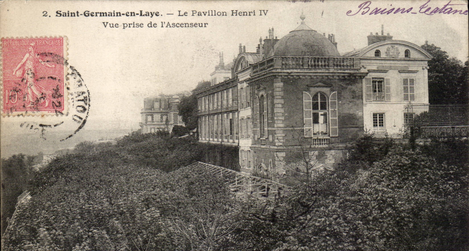 CPA Saint Germain en Laye Le pavillon Herni IV Vue prise de l'ascenseur