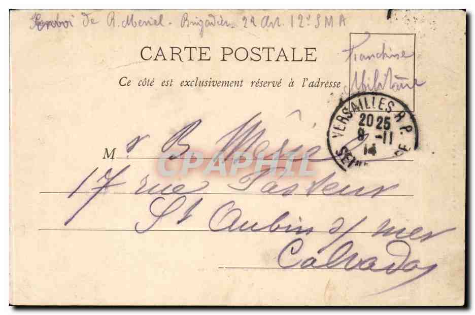 CPA Versailles Bassin de latone  — Verso