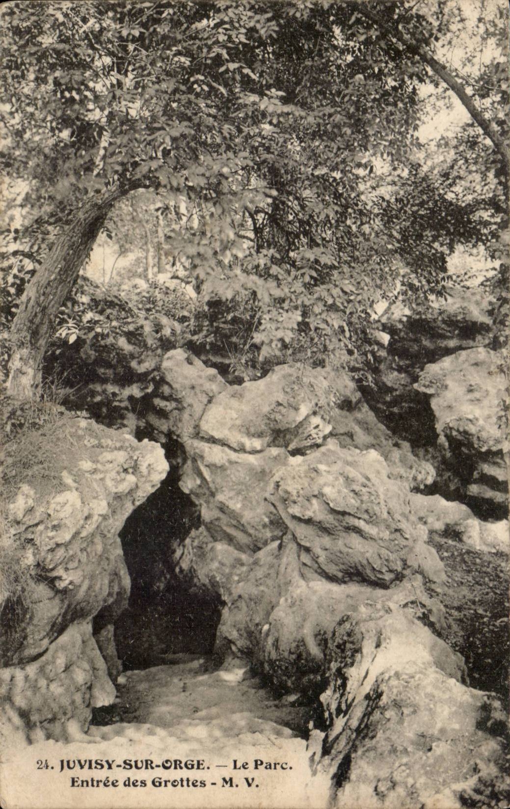CPA Juvisy sur Orge Le parc Entree des grottes
