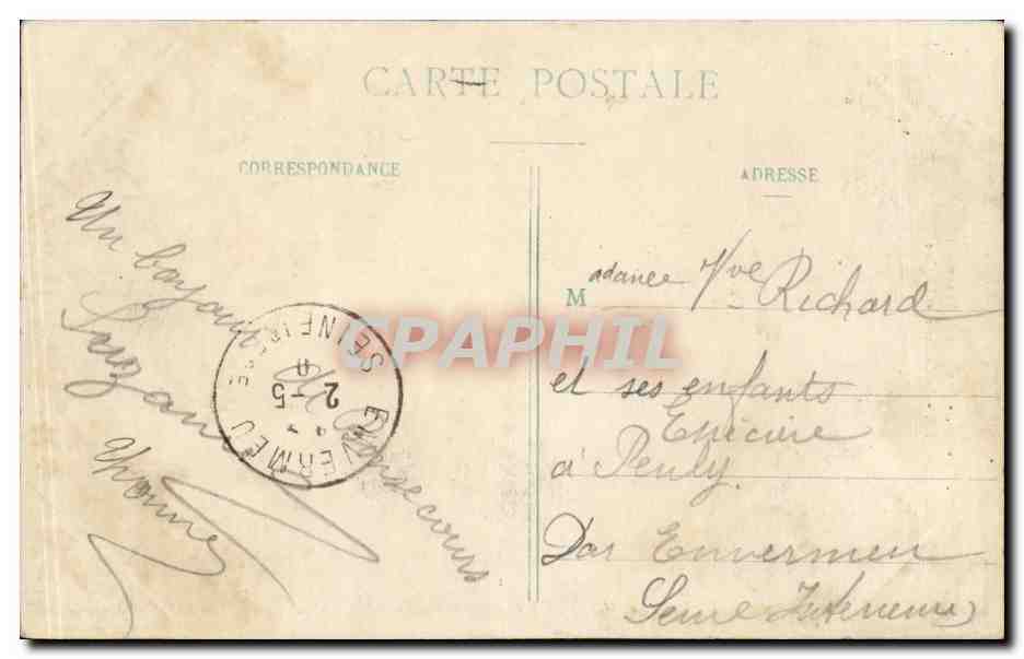 CPA Environs de Rouen Bonsecours Le calvaire et l'eglise — Rückseite