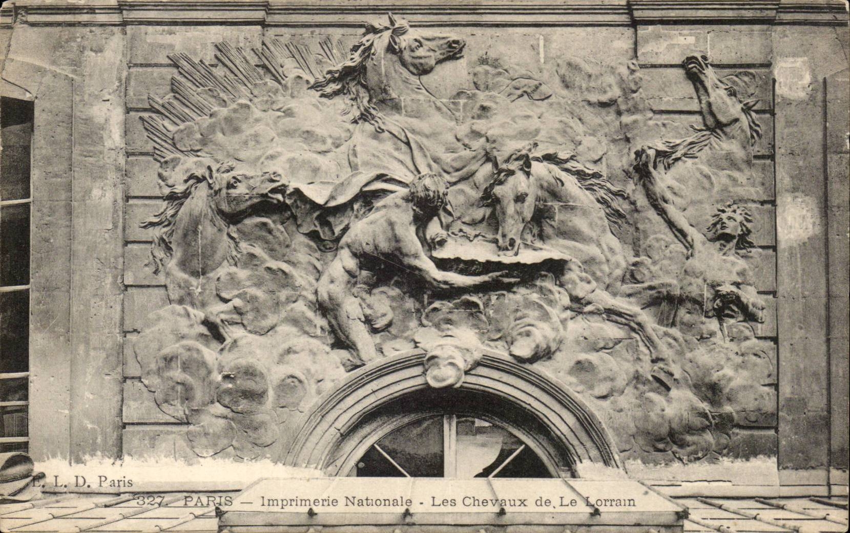 Paris CPA Imprimerie nationale Les chevaux de Le Lorrrain
