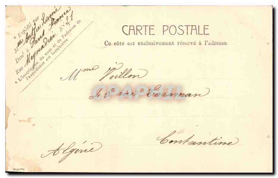 Paris CPA Rue de Rivoli avec la Tour St Jacques — Verso