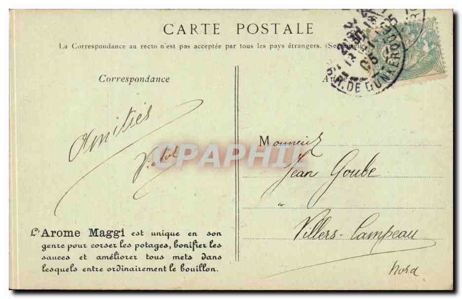 Paris CPA Nouvelle gare de Lyon La compagnie Maggi — Verso