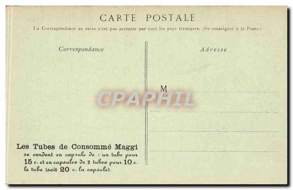 Paris CPA Porte Saint Martin La compagnie Maggi — Rückseite