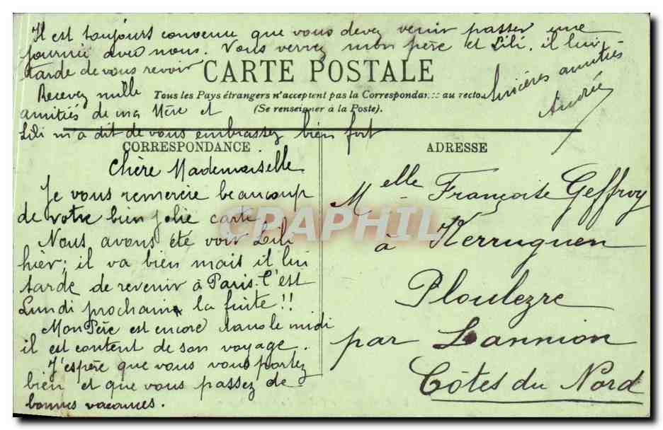Paris CPA Palais du Luxembourg — Rückseite
