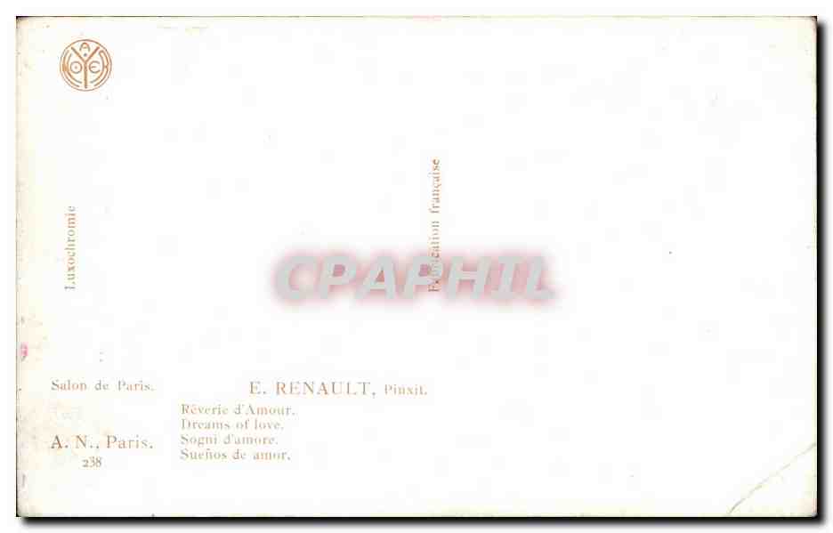 Rêverie d'Amour — E. Renault, Paris — n° 238 — Verso